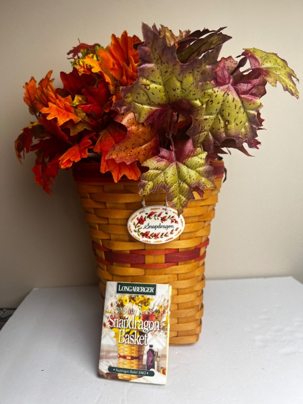 1998 Longaberger Snapdragon Basket liner protector flowers